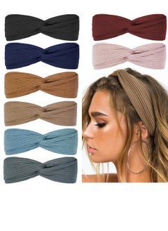 Daytoyz 8 Pack Headbands for Women Twist Knotted Boho Stretchy Hair Bands for Girls Criss Cross Turban Plain Headwrap Yoga Workout Vintage Hair Accessories  - Image 1