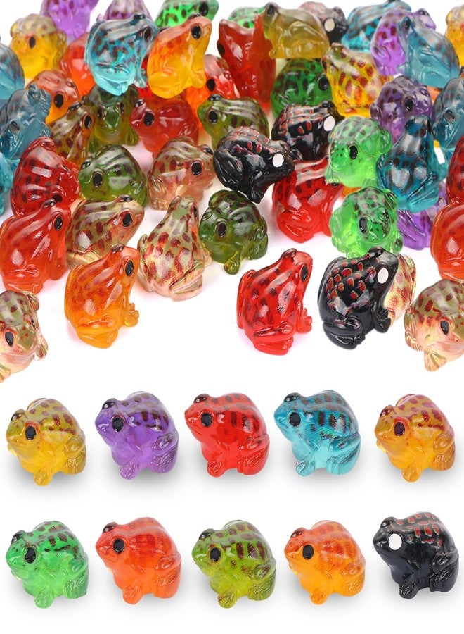 BENOSPACE Resin Luminous Frogs, 50Pcs Mini Luminous Frog Figurines Tiny Cute Animal Ornament Glow in The Dark Frog Statues for DIY Cake Topper Decor Micro Landscape Fairy Garden Craft Decor - Image 1