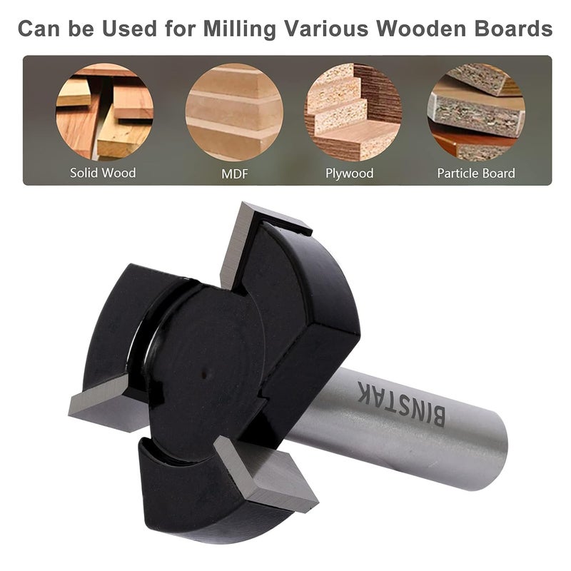 BINSTAK CNC Spoilboard Surfacing Router Bits, 1/2 inch Shank 2 inch Cutting Diameter, Slab Flattening Router Bit Planing Bit Wood Milling Cutter Planer Woodworking Tool by (Carbide) - Image 4