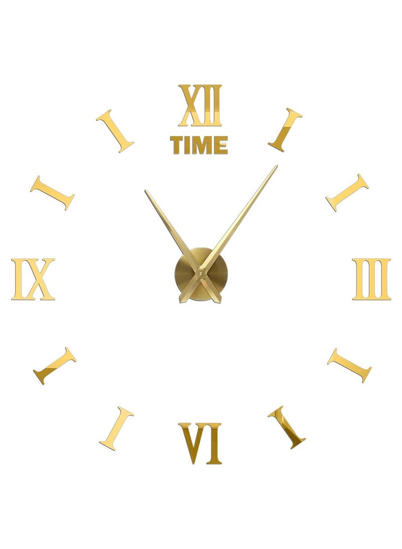 3D Wall Clock With Mirror Frameless Wall Clock Stickers DIY Wall Decoration Acrylic Number Wall Clock Home Decor Gold  - Image 1