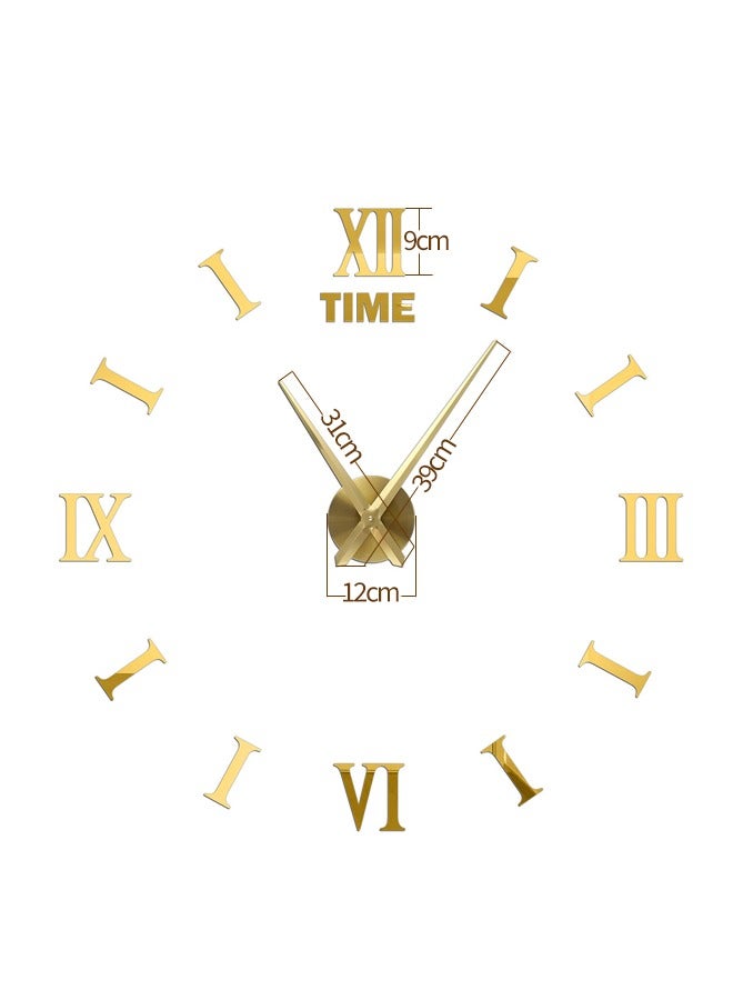 3D Wall Clock With Mirror Frameless Wall Clock Stickers DIY Wall Decoration Acrylic Number Wall Clock Home Decor Gold  - Image 5