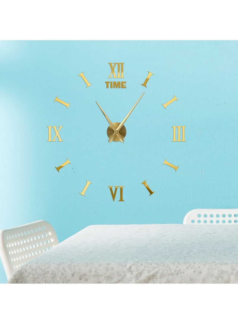 3D Wall Clock With Mirror Frameless Wall Clock Stickers DIY Wall Decoration Acrylic Number Wall Clock Home Decor Gold  - Image 4