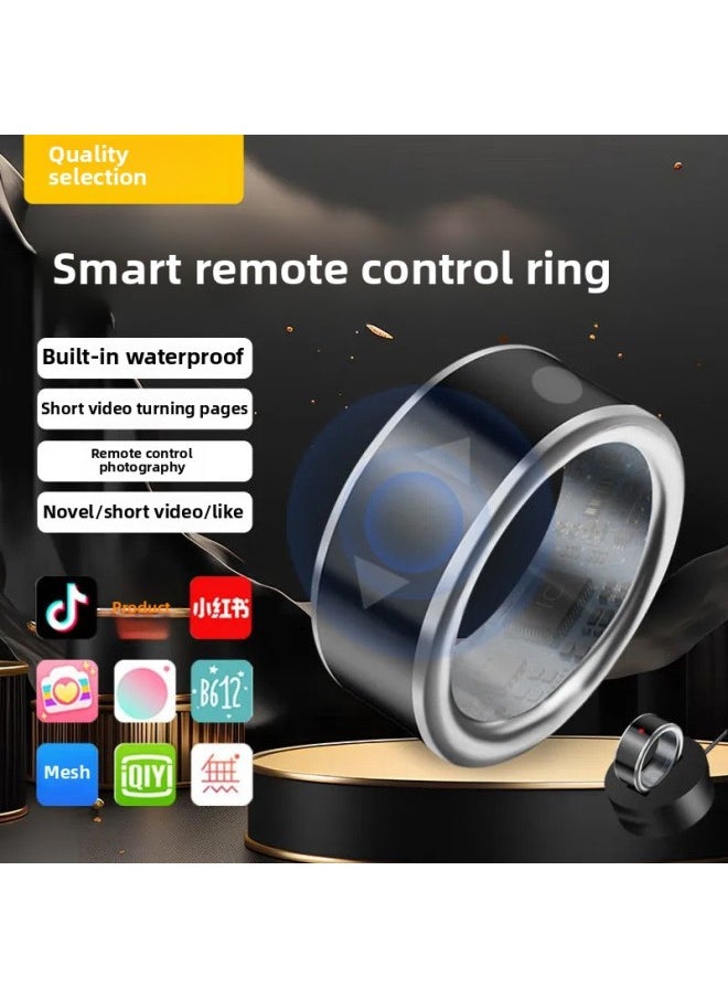 Generic Smart Ring Remote Control For Shake Short Video Page Flip Praise Mute Novel Reading Controller Portable-Colour:Technology Ring Size 8 Finger Circumference 56.9mm  - Image 2