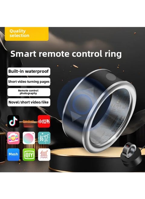 Smart Ring Remote Control For Shake Short Video Page Flip Praise Mute Novel Reading Controller Portable-Colour:Technology Ring Size 8 Finger Circumference 56.9mm