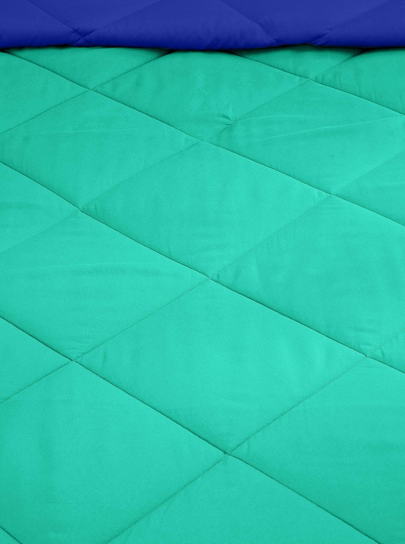 SHOPINGTRADE - Cotton Reversible Comforter, Double Bed ( Daek Green & Blue, 200 GSM) - Image 4