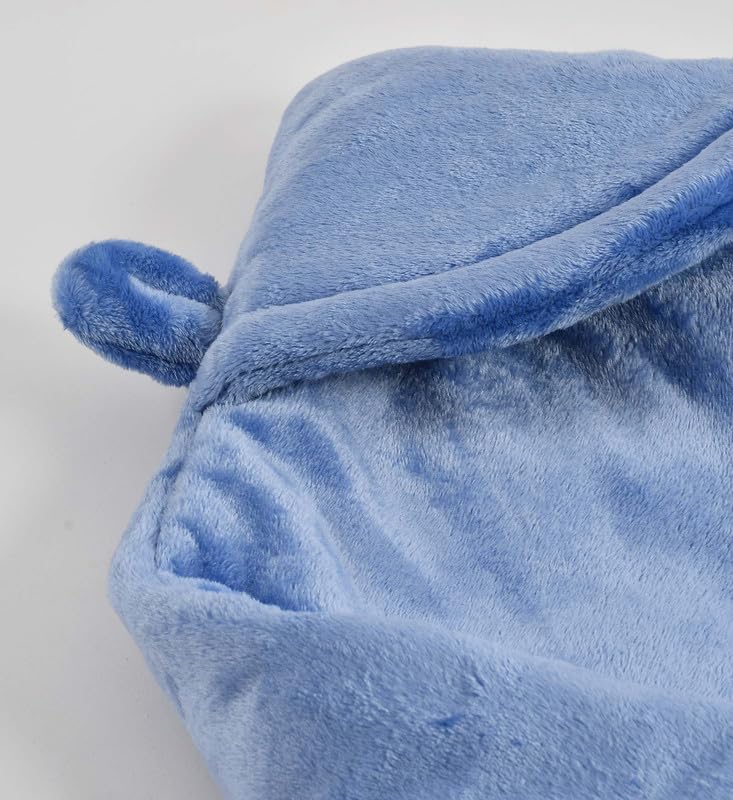 Florida Florida All Season Hooded Baby Blanket Swaddler Wrapper Flannel Soft and Comfortable for New Born Babies-Wrap Blue - Image 2