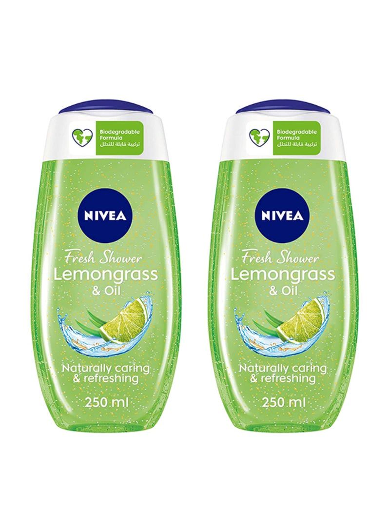 Nivea جل استحمام من الليمون جراس وزيت 2 قطعة 2x250 مل