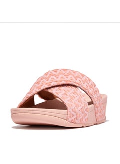 FitFlop 049-754 صندل نسائي من Fitflop FZ5-A35 Lulu Geo Webbing Cross Slide باللون الوردي  - Image 3