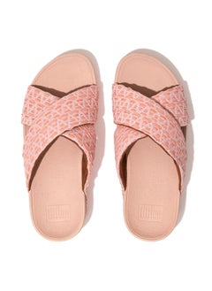 FitFlop 049-754 صندل نسائي من Fitflop FZ5-A35 Lulu Geo Webbing Cross Slide باللون الوردي  - Image 2