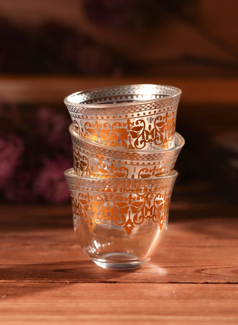 18-Piece Premium Tea & Coffee Set with Saucers | Arabic-Inspired Design | Ideal for Family Gatherings & Ramadan Events