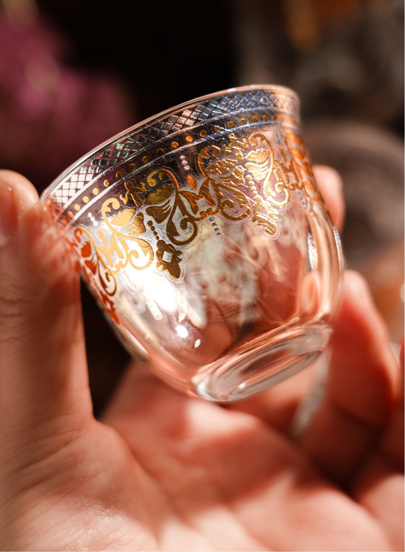 18-Piece Premium Tea & Coffee Set with Saucers | Arabic-Inspired Design | Ideal for Family Gatherings & Ramadan Events