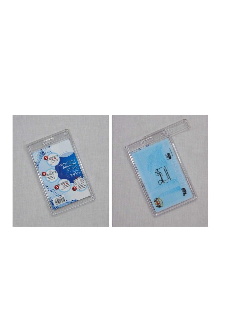 MODEST 20 قطعة حامل بطاقة هوية شفاف مع حبل، حامل بطاقة هوية مقاوم للماء بلاستيك شفاف عمودي لبطاقات الاسم حوامل الشارات الشفافة كريستال شفاف حبل أسود - Image 3