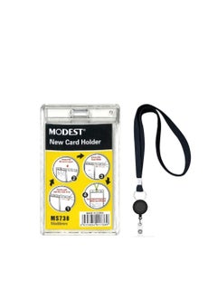 MODEST 20 Pieces Clear ID Badge Holder with Lanyard, with Lanyard ID Card Holder Waterproof Clear Plastic Vertical Name Tags Badge Holders Transparent CRISTAL CLEAR BLACK LANYARD  - Image 5