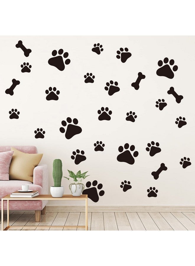 Epakh 144 Pieces Dog Decor Stickers Dog Paw Print Stickers Dog Paw And Bone Wall Decals Animal Footprint Wall Decoration For Kids Boy Girl Room Baby Nursery Bedroom Living Room Animal Tracks Decor - Image 1
