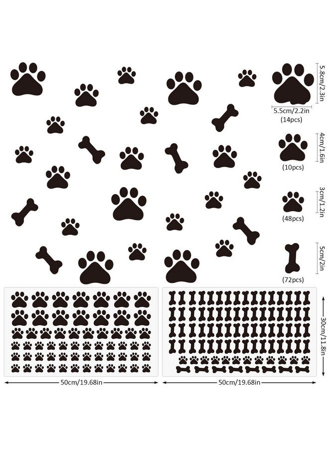 Epakh 144 Pieces Dog Decor Stickers Dog Paw Print Stickers Dog Paw And Bone Wall Decals Animal Footprint Wall Decoration For Kids Boy Girl Room Baby Nursery Bedroom Living Room Animal Tracks Decor - Image 3