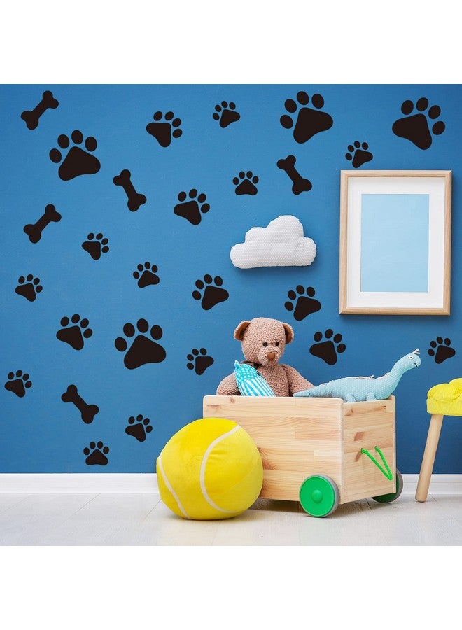 Epakh 144 Pieces Dog Decor Stickers Dog Paw Print Stickers Dog Paw And Bone Wall Decals Animal Footprint Wall Decoration For Kids Boy Girl Room Baby Nursery Bedroom Living Room Animal Tracks Decor - Image 5