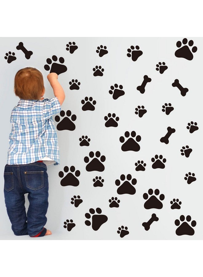Epakh 144 Pieces Dog Decor Stickers Dog Paw Print Stickers Dog Paw And Bone Wall Decals Animal Footprint Wall Decoration For Kids Boy Girl Room Baby Nursery Bedroom Living Room Animal Tracks Decor - Image 4