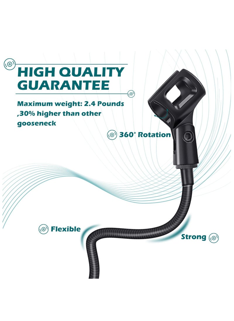 Y&D - Microphone Arm, Flexible Desk Mic Stand, 360° Adjustable Stand W/ 3/8" to 5/8" Adapter, Clip Holder, Upgraded Table Clamp 2 Pcs - Image 1