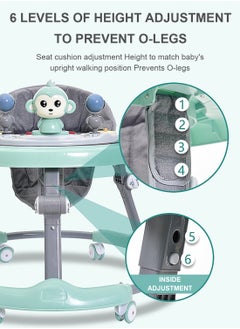 MaBaby Baby Anti Roll And O-Shaped Learning Walking With Foot Pedals And Detachable Toy Tray  - Image 2