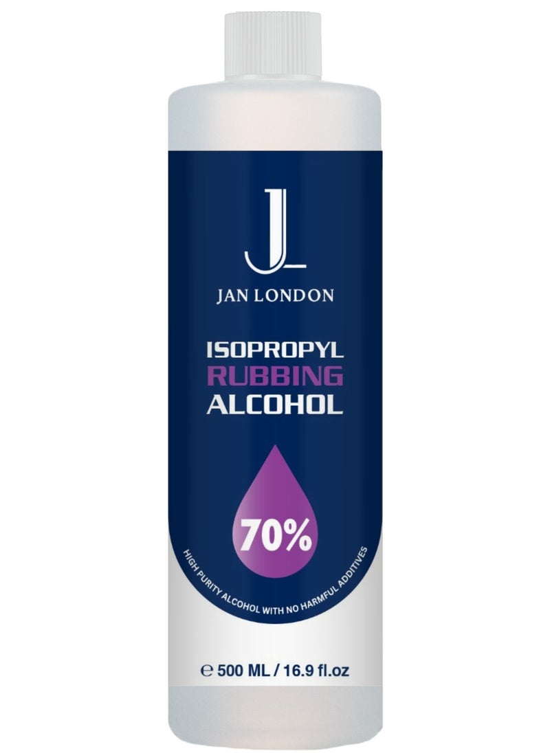 JAN LONDON Isopropyl Rubbing Alcohol, IPA 70% – Versatile Antiseptic & Cleaner for Wounds, Surfaces, Electronics – Quick-Drying, Residue-Free, 500ml  - Image 1