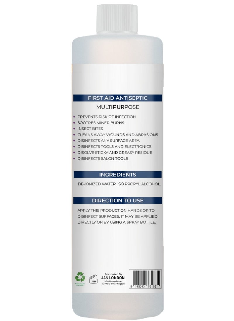 JAN LONDON Isopropyl Rubbing Alcohol, IPA 70% – Versatile Antiseptic & Cleaner for Wounds, Surfaces, Electronics – Quick-Drying, Residue-Free, 500ml  - Image 2