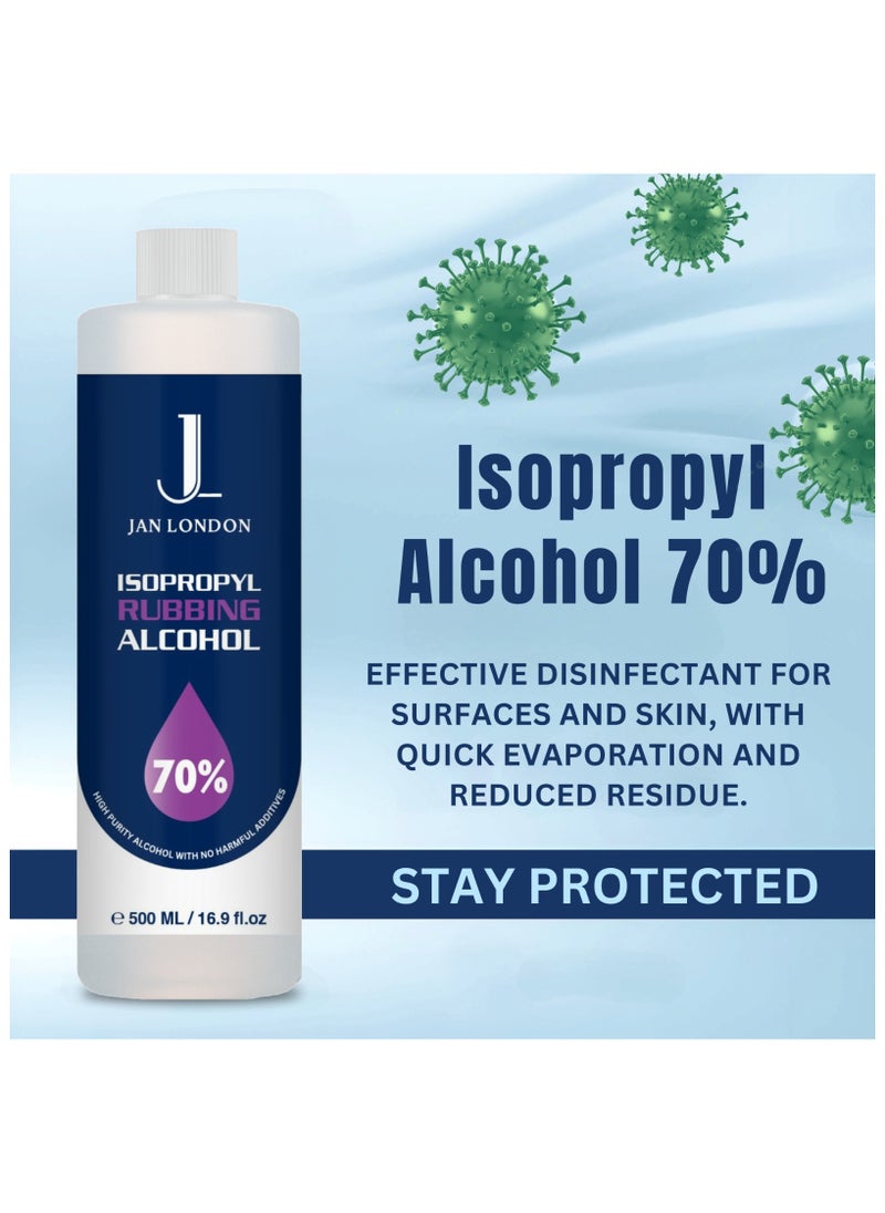 JAN LONDON Isopropyl Rubbing Alcohol, IPA 70% – Versatile Antiseptic & Cleaner for Wounds, Surfaces, Electronics – Quick-Drying, Residue-Free, 500ml  - Image 4