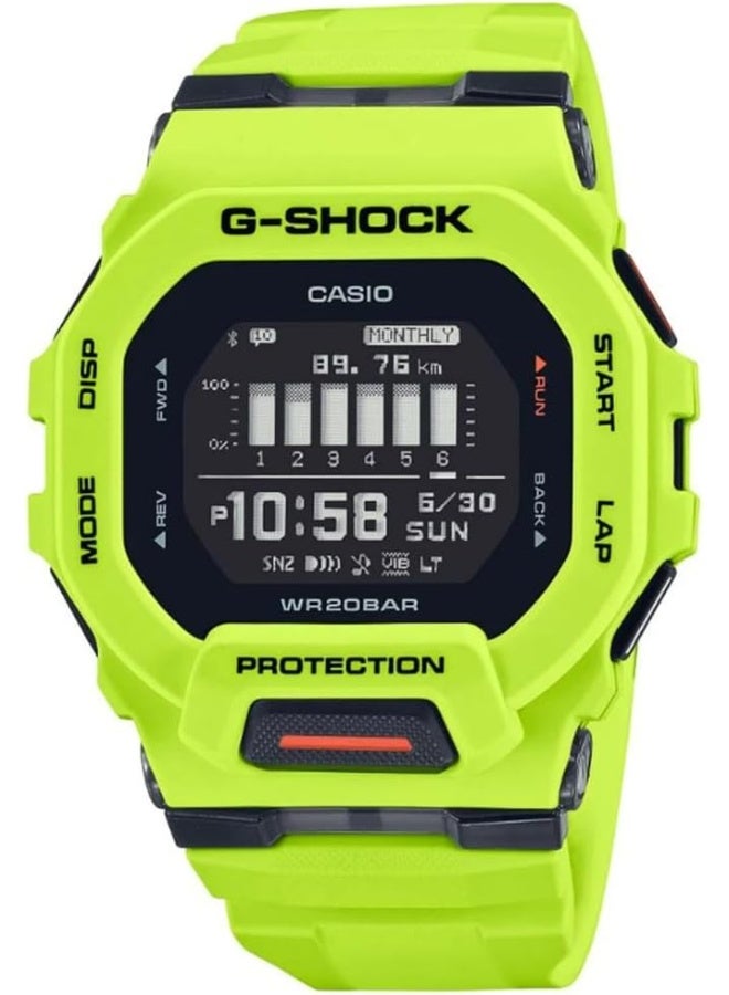Casio Digital Black Dial Men's Watch Fluorescent Lime - GBD-200-9DR - Image 1