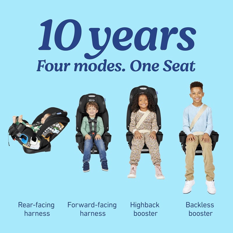 GRACO كرسي سيارة جراكو 4Ever DLX Slim 4in1 للأطفال من الرضع إلى toddlers، مواجهة للخلف، مواجهة للأمام، إلى مقعد مع ظهر مرتفع، مقعد بدون ظهر، تصميم نحيف يوفر المساحة، ينمو مع الطفل تومسون - Image 2