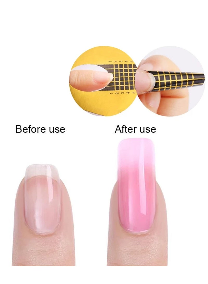 KASTWAVE Pack of 120 Nail Stencils Modelling Stencils Self-Adhesive for Gel Nails Nail Extensions Golden Stencils - Image 2