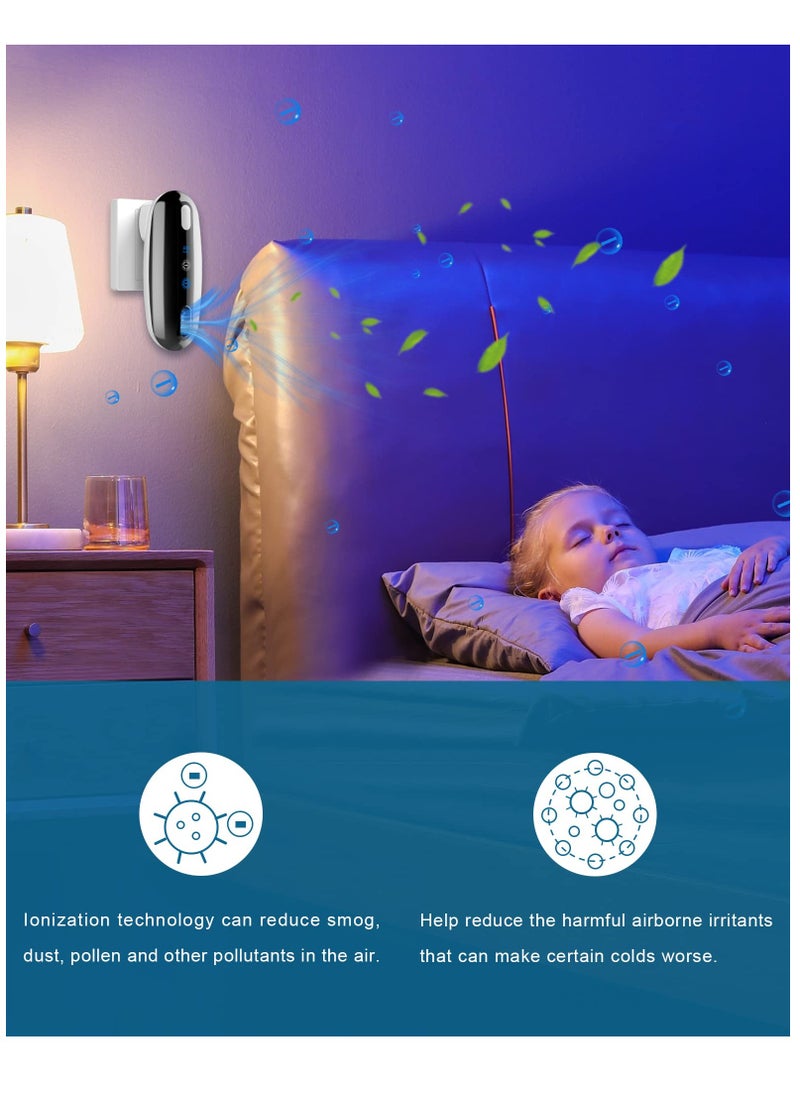 Generic - Air Purifier for Home Bedroom Pets, Plug in Ionic Air Ionizer, Eliminate Odor, Dust, Pollen, Pet Dander, Quiet Operation, Dual Modes - Image 1