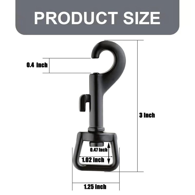 FIVOENDAR Swivel Eye Bolt Snap Hooks Black Heavy Duty Dog Leash Clips Dog Leash Clasp Dog Leash Snaps Hooks Trigger Clip Trigger Snaps 3 Inch 8 Pcs - Image 2