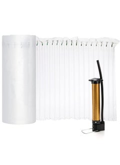 Fasmov 13.7 Inch X 164 Feet Inflatable Air Column Packaging Air Cushion Film For Heavy Duty Packing And Shipping Wine Bottle Travel Protector Bags, Air Pillow Column Wrap With Free Pump  - Image 1