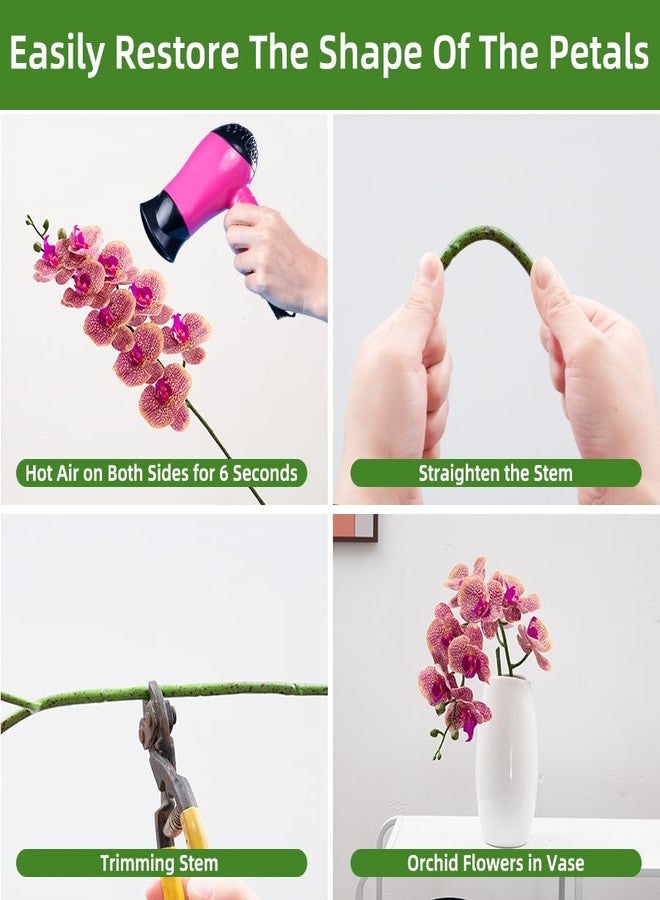 CXGS Artificial Orchid Flower 9 Large Petals Realistic Latex Faux Orchids 2PCS 37in Orchid Stems Purple Dapple Fake Phalaenopsis Flower for Wedding Home Arrangement Décor - Image 4