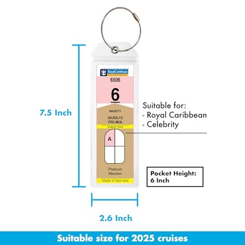 Millennial Essentials Cruise Tags - Narrow Cruise Ship Luggage Etag Holder with Zip Seal & Steel Loops for Royal Caribbean and Celebrity Cruises (4 Pack) - Image 2