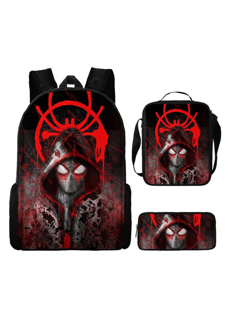 Spiderman Three-Piece Cartoon Backpack For Primary School Students 29*42*16cm