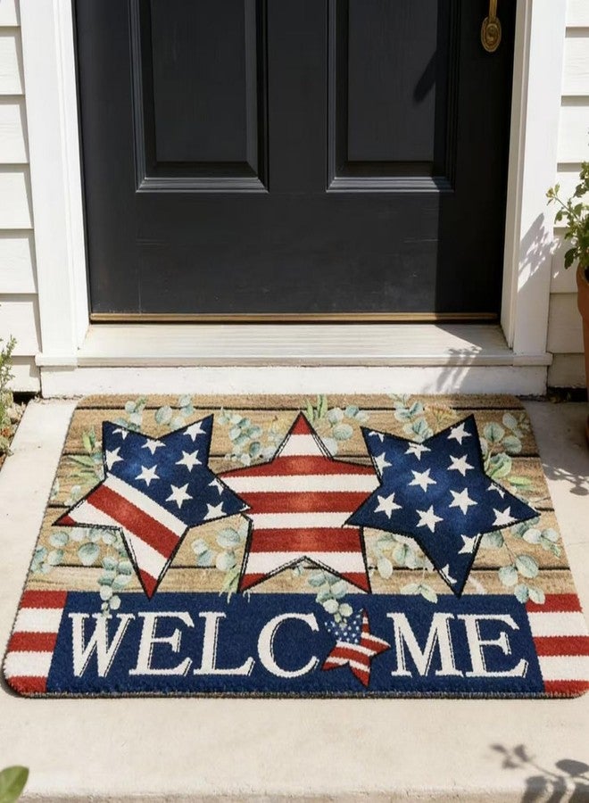 GRITOSE 19 * 31in Independence Day Family Doormats,Welcome Door Mat with America Flag Star Designs 4th of July Decor Patriotic Supplies for Front Door Porch Indoor Outdoor - Image 5