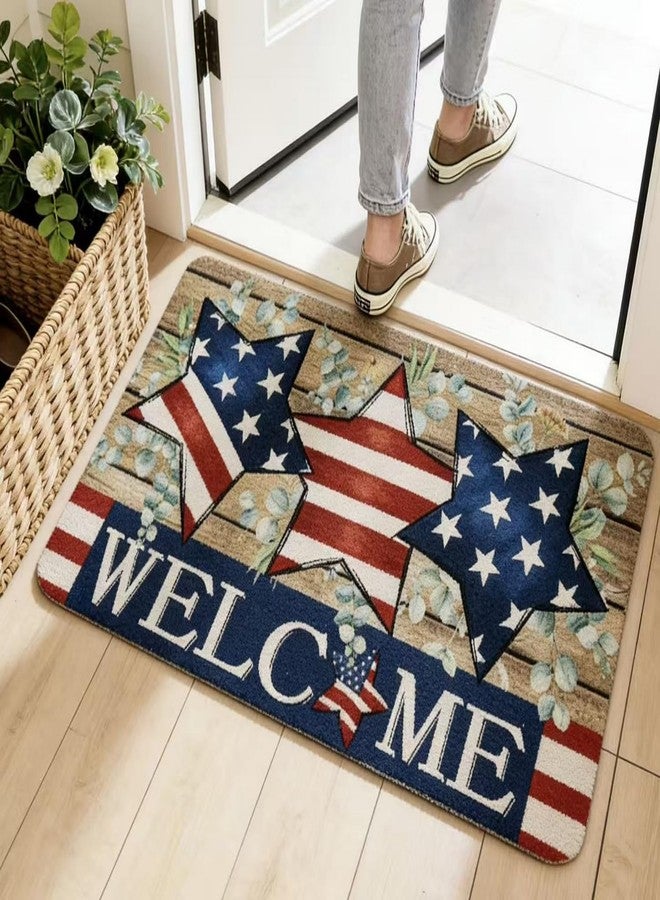 GRITOSE 19 * 31in Independence Day Family Doormats,Welcome Door Mat with America Flag Star Designs 4th of July Decor Patriotic Supplies for Front Door Porch Indoor Outdoor - Image 2