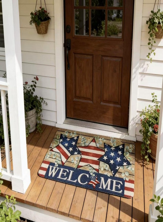 GRITOSE 19 * 31in Independence Day Family Doormats,Welcome Door Mat with America Flag Star Designs 4th of July Decor Patriotic Supplies for Front Door Porch Indoor Outdoor - Image 3