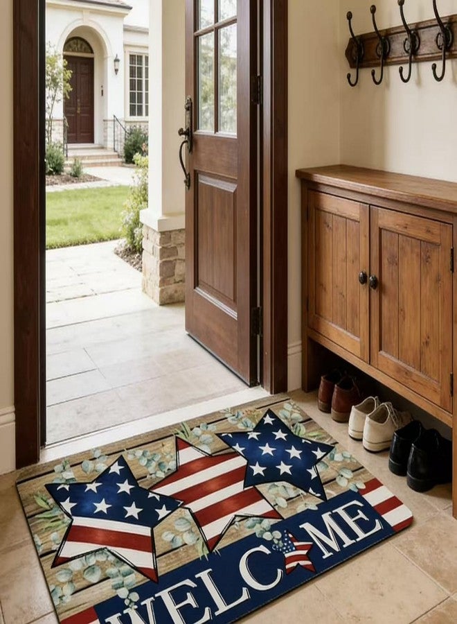 GRITOSE 19 * 31in Independence Day Family Doormats,Welcome Door Mat with America Flag Star Designs 4th of July Decor Patriotic Supplies for Front Door Porch Indoor Outdoor - Image 4