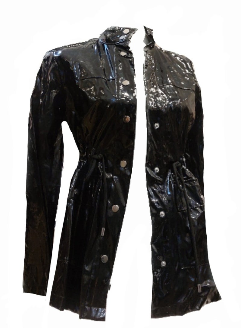 Women black Verney for winter buttoned jacket coat 