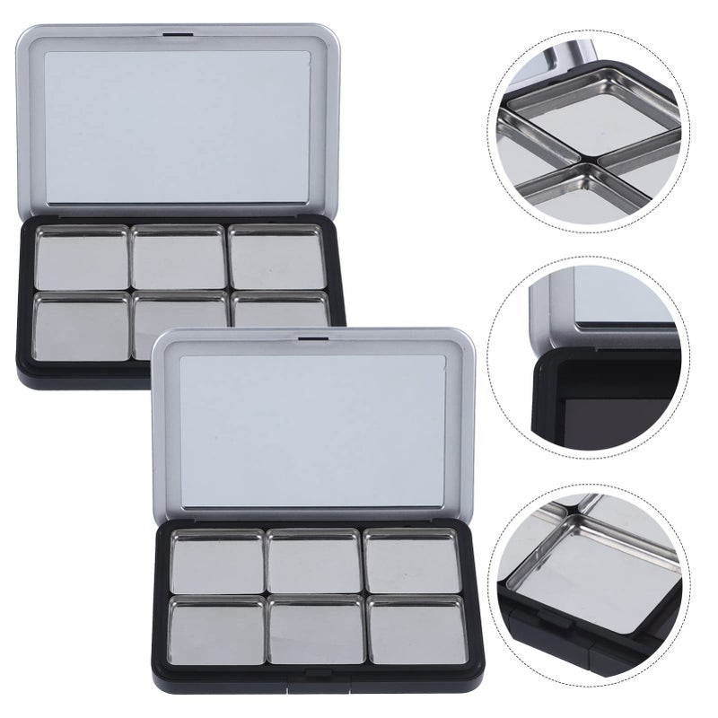 Minkissy Empty Eyeshadow Palette Magnetic Makeup Palette with Mirror Refillable Eyeshadow Palette Empty Lipstick Pallet Empty Eyeshadow Pans for Eyeshadow Lipstick Blush Powder, 2PCS - Image 3