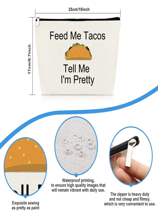 حقيبة مكياج هدية مرحة لمحبي التاكو، هدية للنساء والفتيات، هدية ليوم التاكو، هدية لحفلة التاكو، هدية للصديقة أو الزوجة أو توأم الروح، هدية عيد ميلاد أو ذكرى زواج أو عيد الميلاد أو زفاف، هدية للأصدقاء أو الأخت، حقيبة مستحضرات تجميل - Image 2