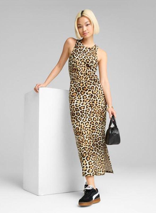 PUMA Sleeveless Leopard Print Dress - Image 1