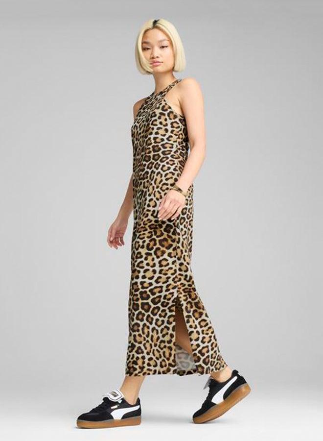 PUMA Sleeveless Leopard Print Dress - Image 3