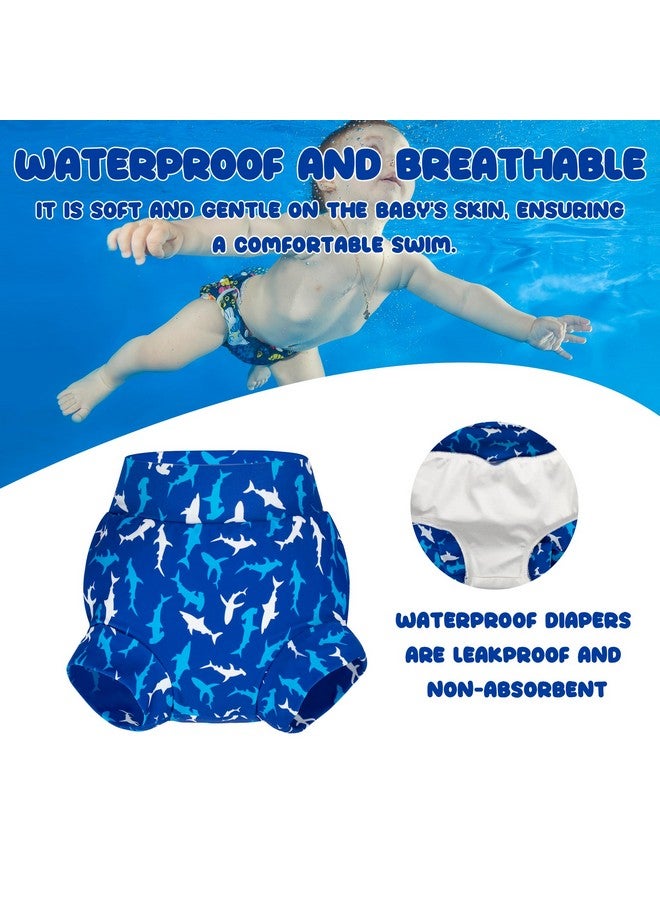 BIG ELEPHANT BIG ELEPHANT 6Pcs Baby Swim Diaper, Waterproof Reusable Swimming Diapers for Boys, Soft Washable Swim Wear, 12-24 Months - Image 3