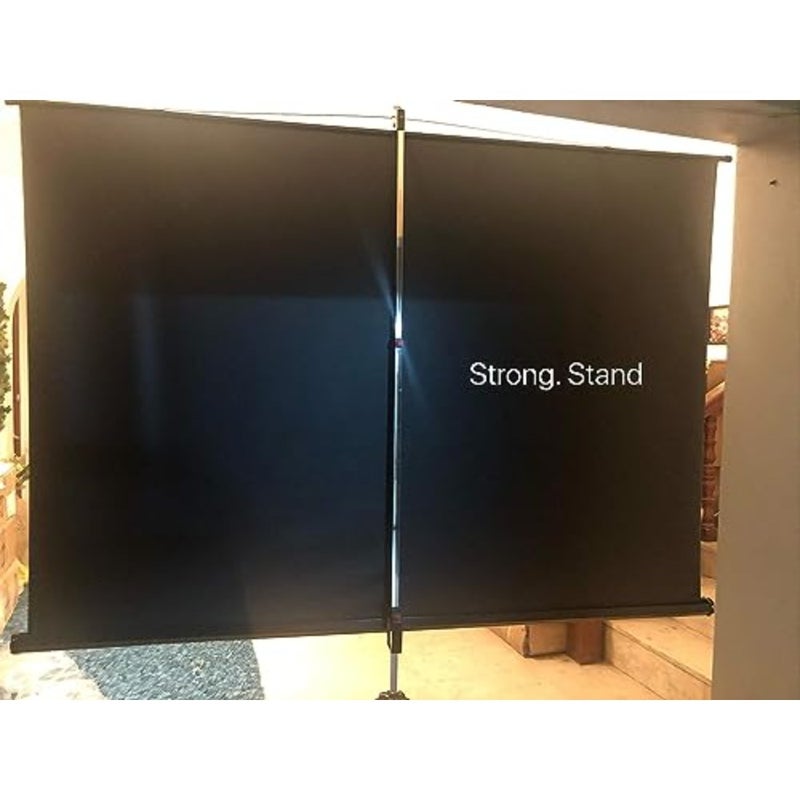 Portable projector screen for indoor/outdoor use, matte white PVC material, white color, 120-inch diagonal HD 4:3 foldable pull-up design with tripod stand - Image 3
