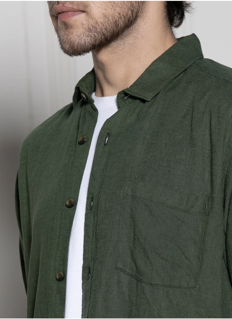 دينيس لينغو Olive Regular Shirt for Men - Comfortable, Stylish