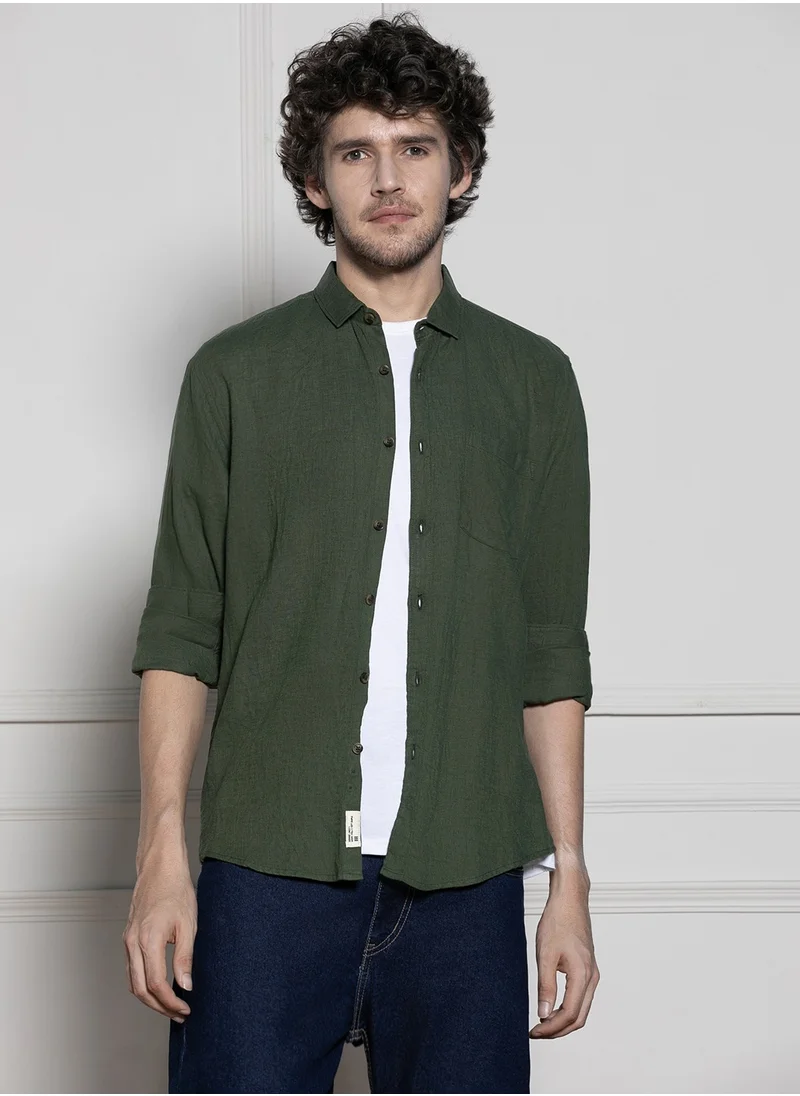 دينيس لينغو Olive Regular Shirt for Men - Comfortable, Stylish