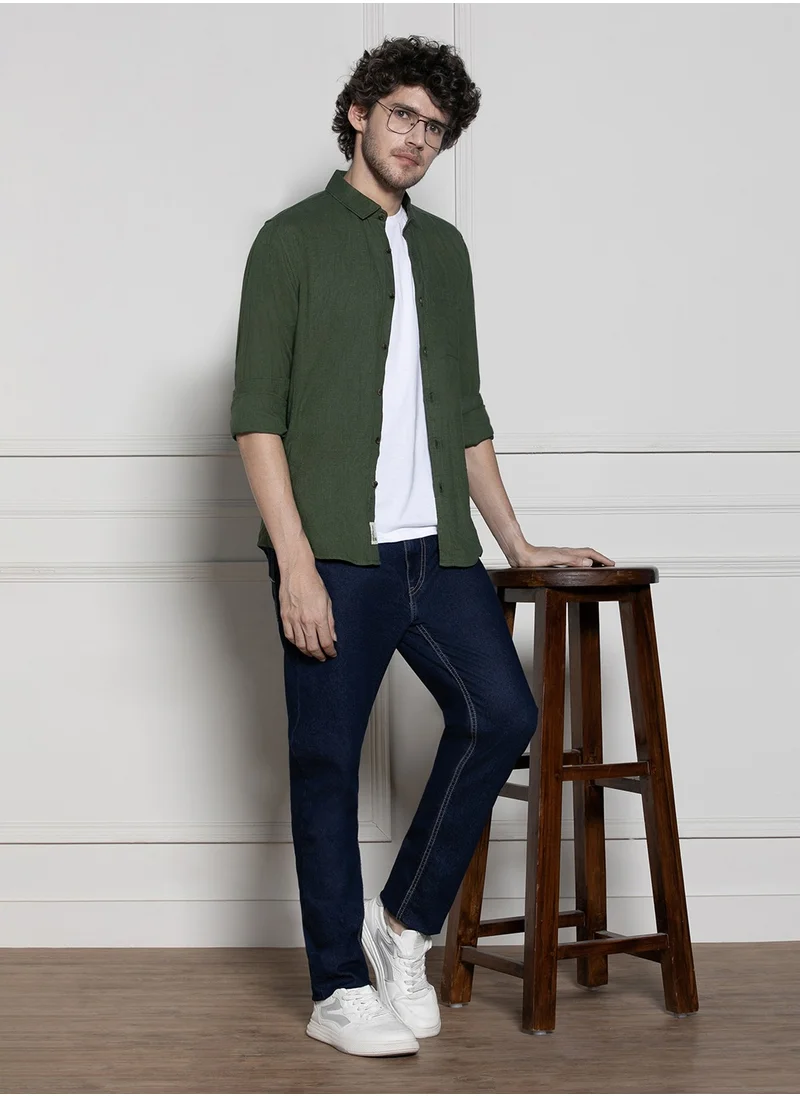 دينيس لينغو Olive Regular Shirt for Men - Comfortable, Stylish