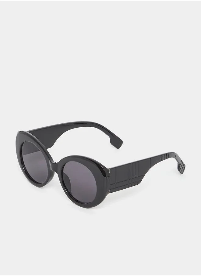 ستايلي Solid Round Sunglasses